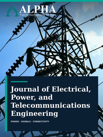 Journal of Electrical, Power, and Telecommunications Engineering cover featuring transmission infrastructure against a vivid sky.